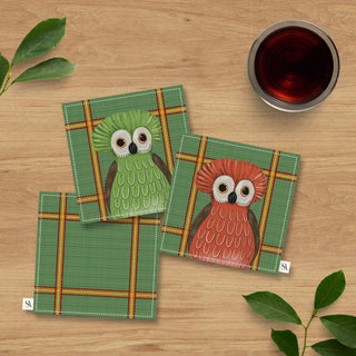 Owl Moss Coaster / Set 4
