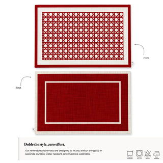 Individual Dark Red Rattan / Set 2