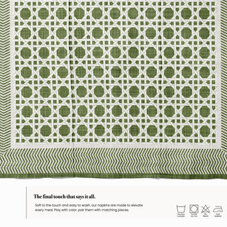 Servilleta Earth Moss White Rattan