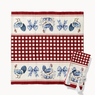 Servilletas Red Farmhouse Toile