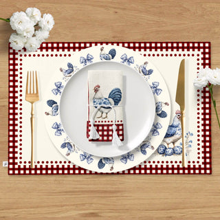 Individual Red Farmhouse Toile / Set 2