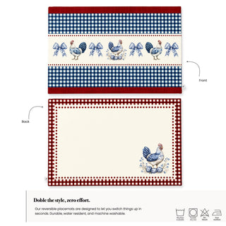 Individual Red Farmhouse Toile / Set 2