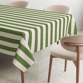 Mantel Earth Moss Linen Stripes