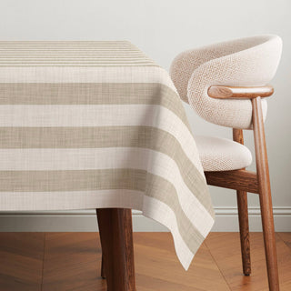 Mantel Soft Sand Linen Stripes