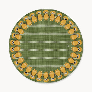 Funda de Bajaplato Mustard Owl Earth Moss Linen