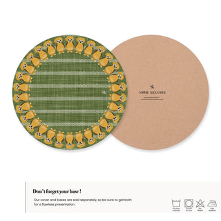 Funda de Bajaplato Mustard Owl Earth Moss Linen