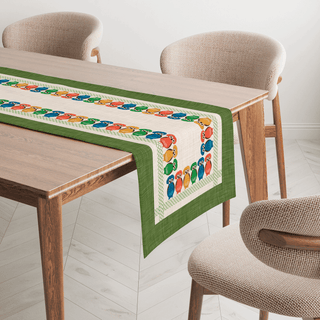 Camino de Mesa Owl Earth Moss Linen