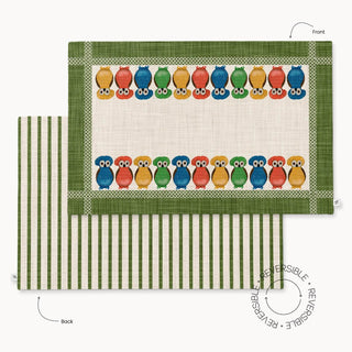 Individual Owl Earth Moss Linen / Set 2