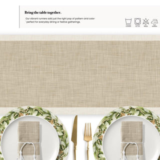 Camino de Mesa Soft Sand Linen