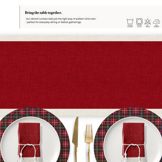 Camino de Mesa Dark Red Linen