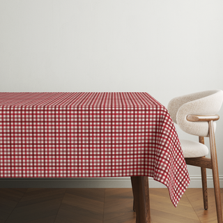Dark Red Checkers Linen