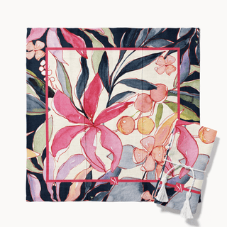 Servilleta Flowers in Black