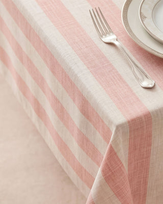 Mantel Rose Cloud Linen Stripes
