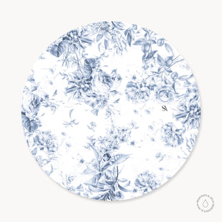 Blue French Toile Funda de Bajaplatos Semi Impermeable
