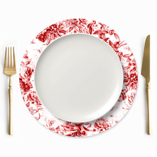 Red French Toile Funda de Bajaplatos Semi Impermeable