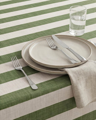 Mantel Earth Moss Linen Stripes